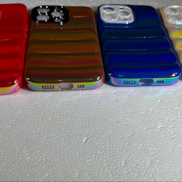 iPhone 13 Brown Metallic Ombre Iridescent Pearlized BUBBLE Puffer Case - Picture 8 of 15